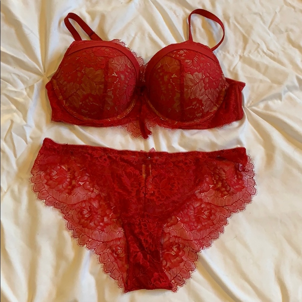 NWOT Soma Push-up Bra and Cheeky Bikini in Red